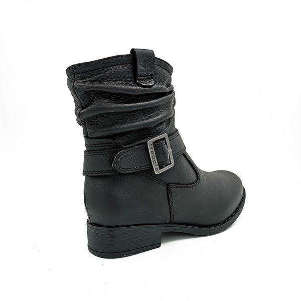 Ruched Leather Ankle Boot - 0692