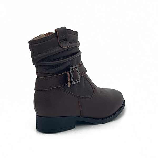 Ruched Leather Ankle Boot - 0692