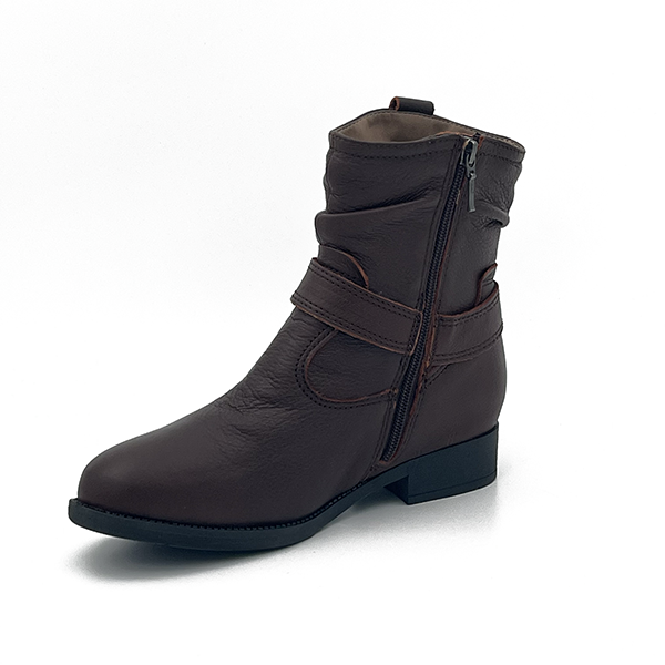 Ruched Leather Ankle Boot - 0692