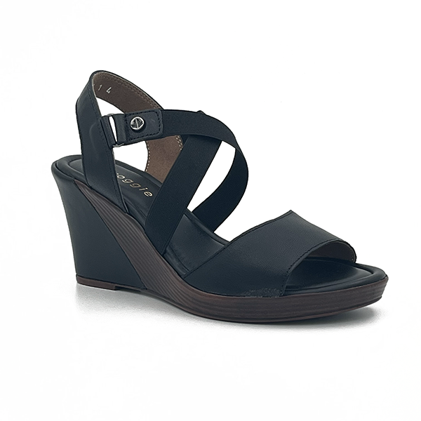 High Wedge On Platform Elastic Strap Cross Over - 0721