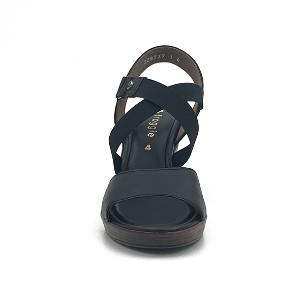 High Wedge On Platform Elastic Strap Cross Over - 0721