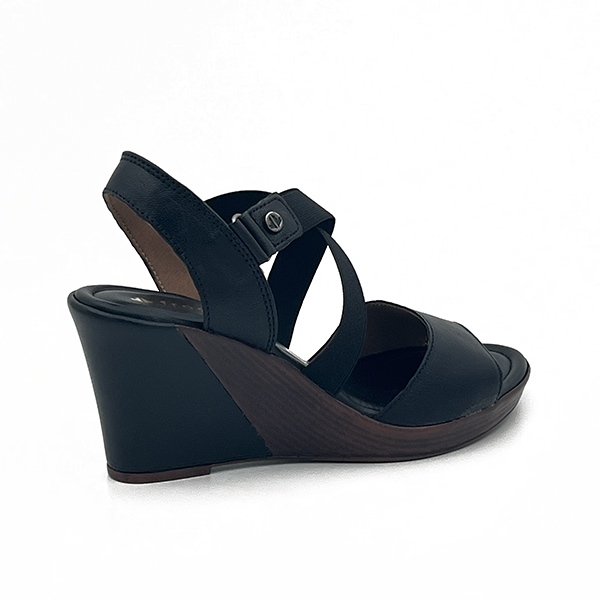 High Wedge On Platform Elastic Strap Cross Over - 0721