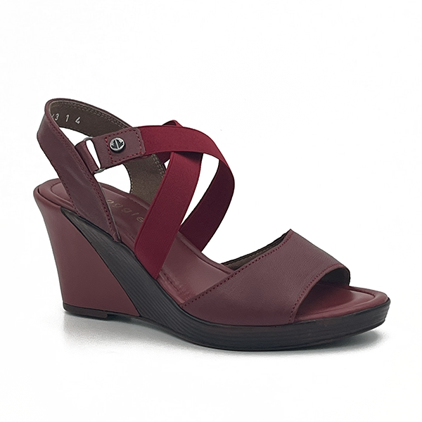 High Wedge On Platform Elastic Strap Cross Over - 0721