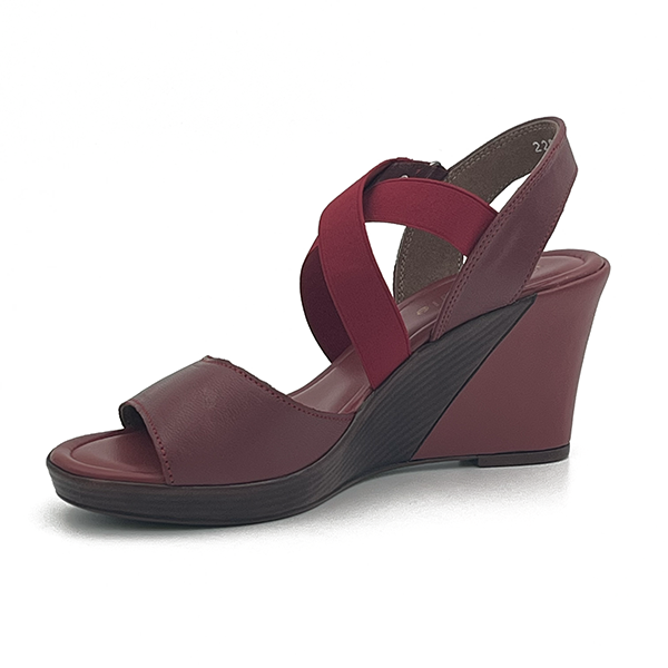 High Wedge On Platform Elastic Strap Cross Over - 0721