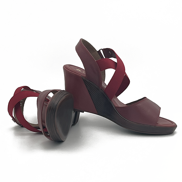 High Wedge On Platform Elastic Strap Cross Over - 0721