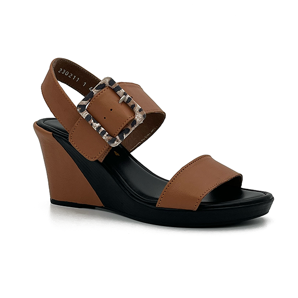 Medium High Wedge Open Toe With Buckle - 0761
