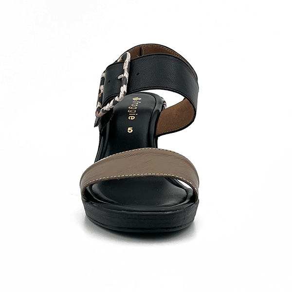 Medium High Wedge Open Toe With Buckle - 0761