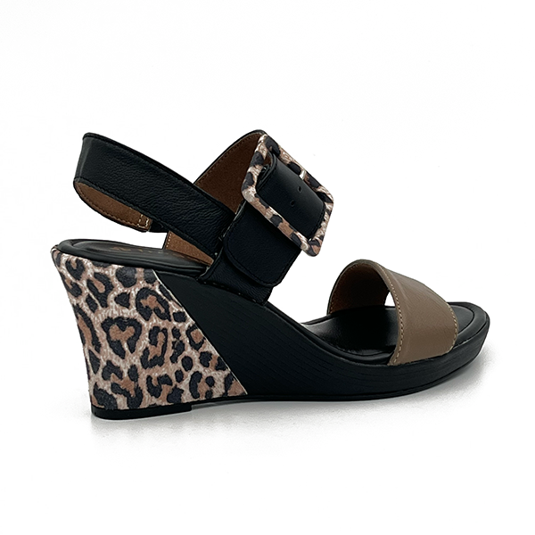 Medium High Wedge Open Toe With Buckle - 0761