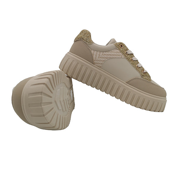 Lace Up Glitter Detail Sneaker - 0892