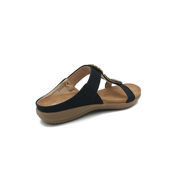 Slip On With Button Trim T Bar Sandal - 0900