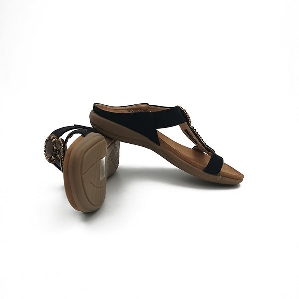 Slip On With Button Trim T Bar Sandal - 0900