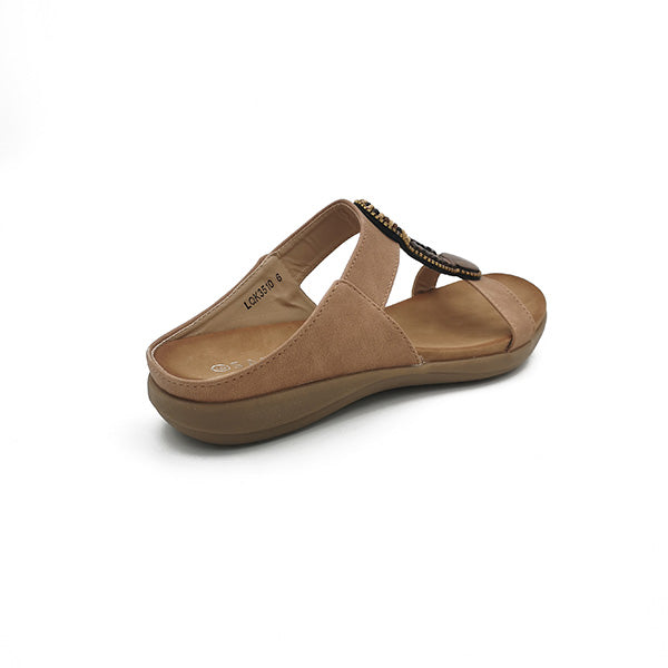 Slip On With Button Trim T Bar Sandal - 0900