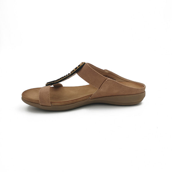 Slip On With Button Trim T Bar Sandal - 0900