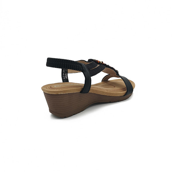 Medium Wedge With Elastic Ankle Strap Sandal - 0902