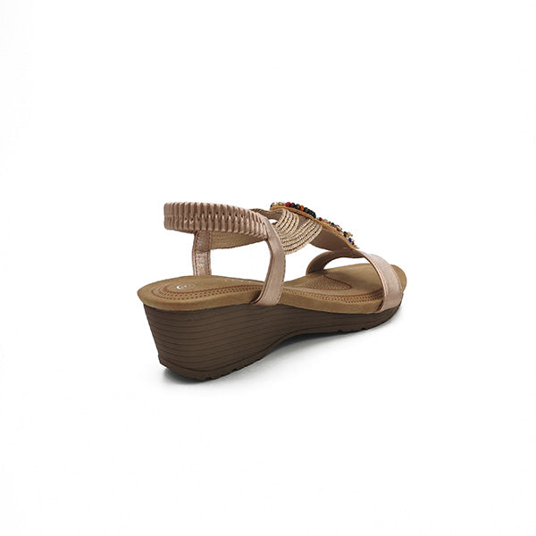 Medium Wedge With Elastic Ankle Strap Sandal - 0902