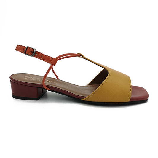 Low Heel Open Toe Sandal T Bar - 0945