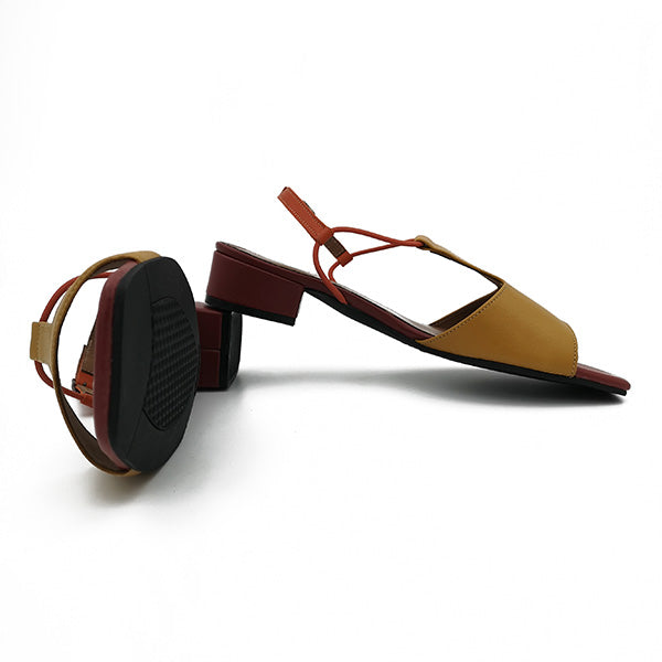 Low Heel Open Toe Sandal T Bar - 0945