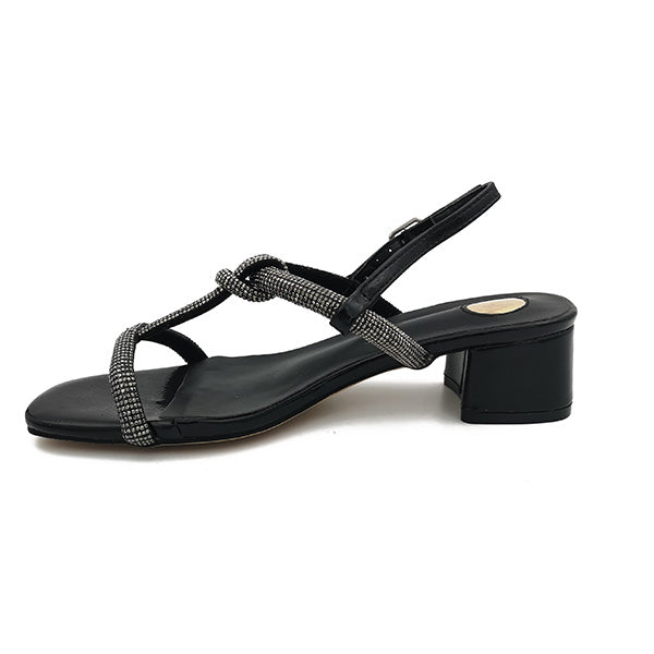 Low Heel Diamante T Bar Sandal - 0948