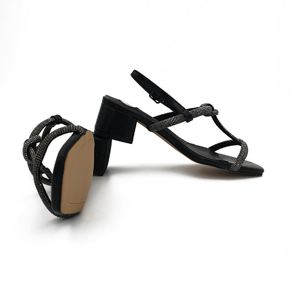 Low Heel Diamante T Bar Sandal - 0948