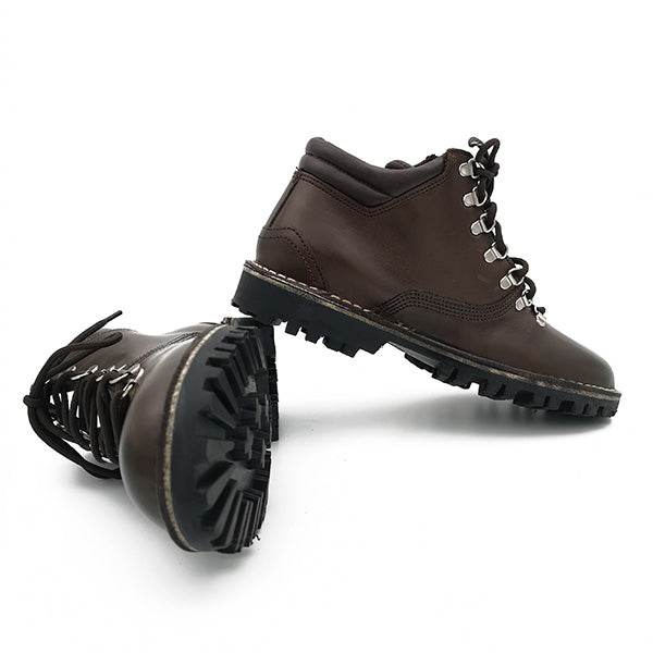 Lace Up Leather Ankle Boot - 0965