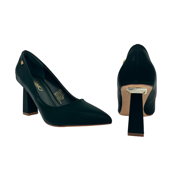 Square Medium Heel Pointy Court - 1008