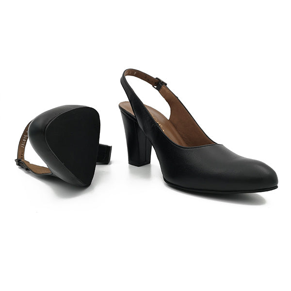 Leather Sling Back Court - 1022