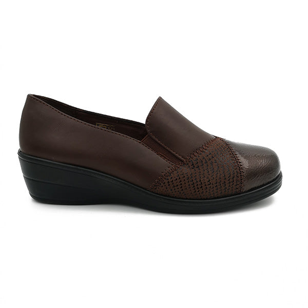 Comfort Crushed Patent Toe Cap Slip On - 1027
