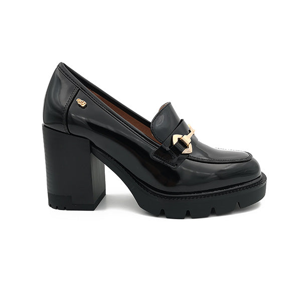 High Chunky Heel Patent Slip On - 1035