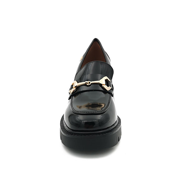 High Chunky Heel Patent Slip On - 1035