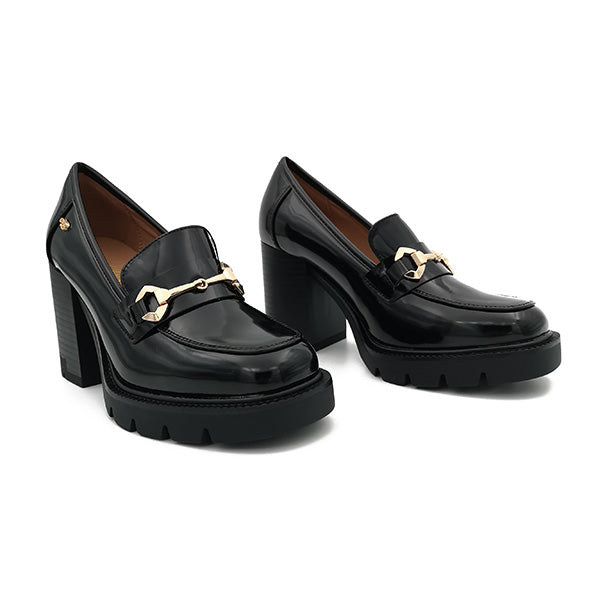 High Chunky Heel Patent Slip On - 1035