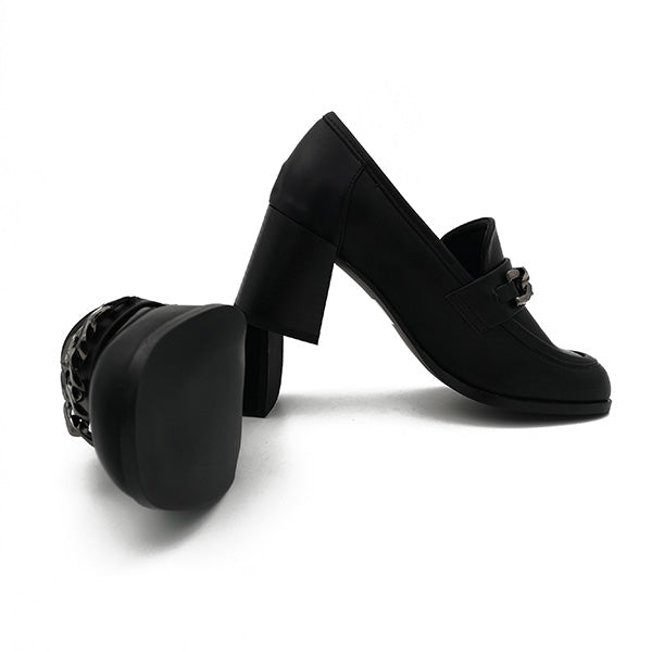 Slip On Loafer On Block Heel - 1044