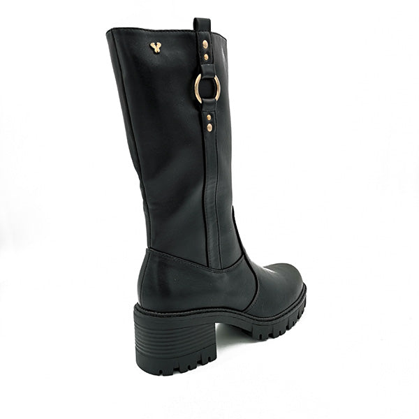 Half Boot With Side Zip On Block Heel - 1048