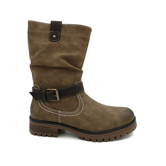 Ruched Side Zip Half Boot - 1078