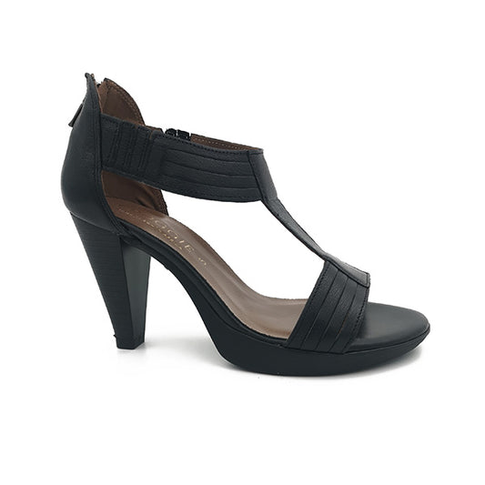 Leather Medium High Heel T-Bar - 1136