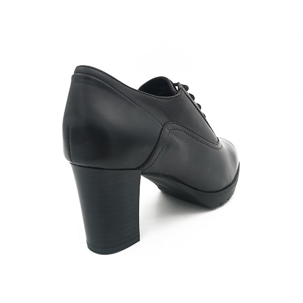 Leather Lace Up On Heel - 1139