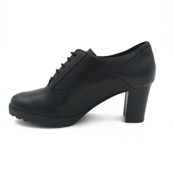 Leather Lace Up On Heel - 1139