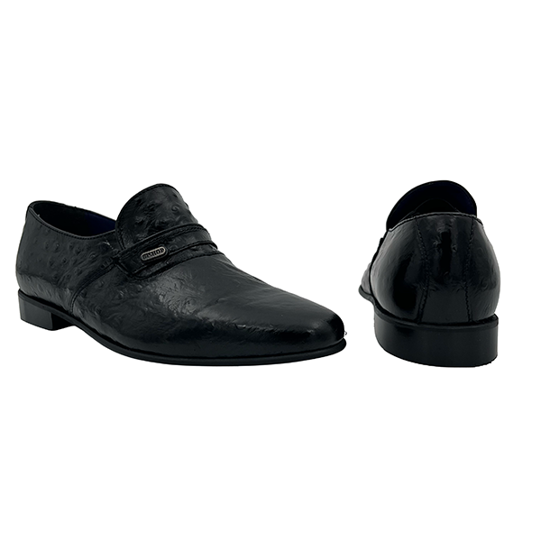 Mens Leather Ostrich Print Formal Shoe - 1317