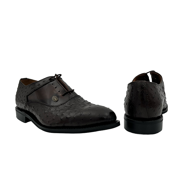 Leather Ostrich And Patent Combo Formal Shoe - 1386