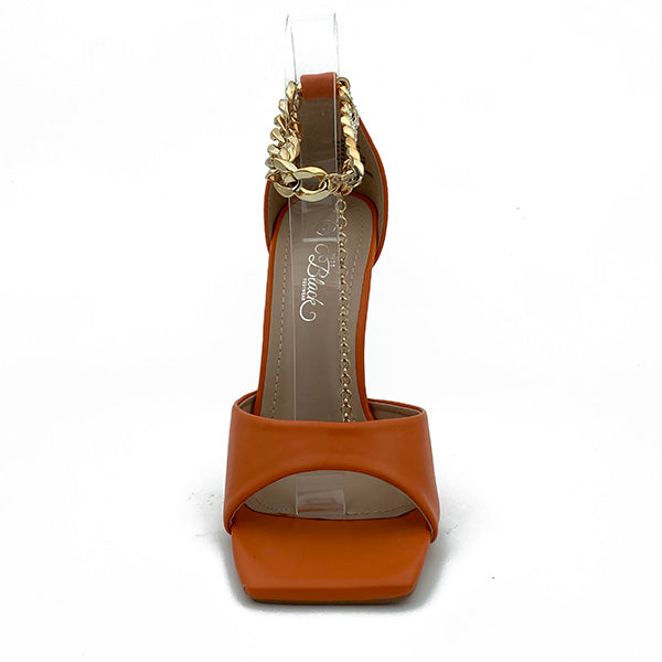 High Heel Square Toe With Ankle Chain - 0579