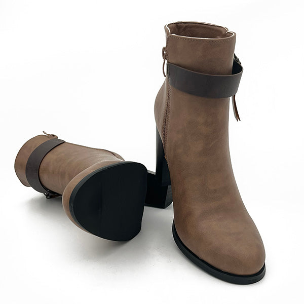 Two Toned High Heel Ankle Boot - 0654