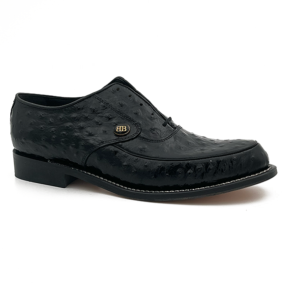 Leather Ostrich Print Welted Shoe - 0042