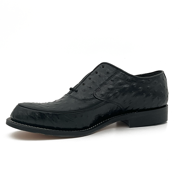 Leather Ostrich Print Welted Shoe - 0042