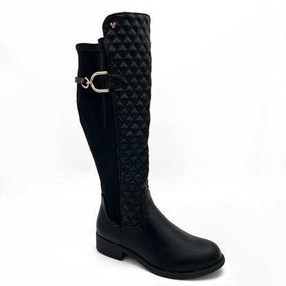 Quilted Front Long Boot - 0677