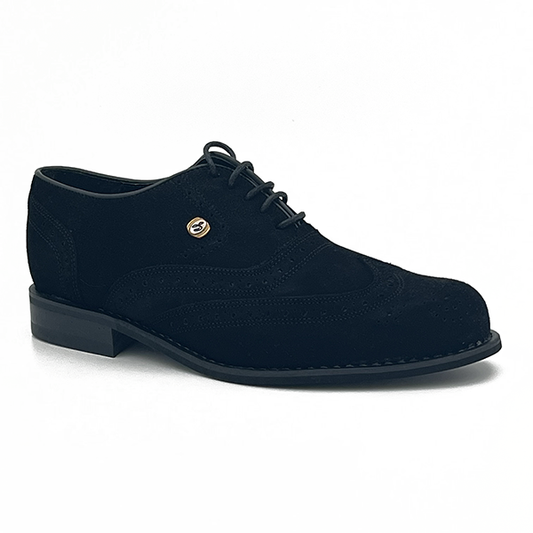 Suede Leather Brogue Lace Up - 0722