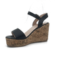 High Cork Wedge With An Ankle Strap - 0734