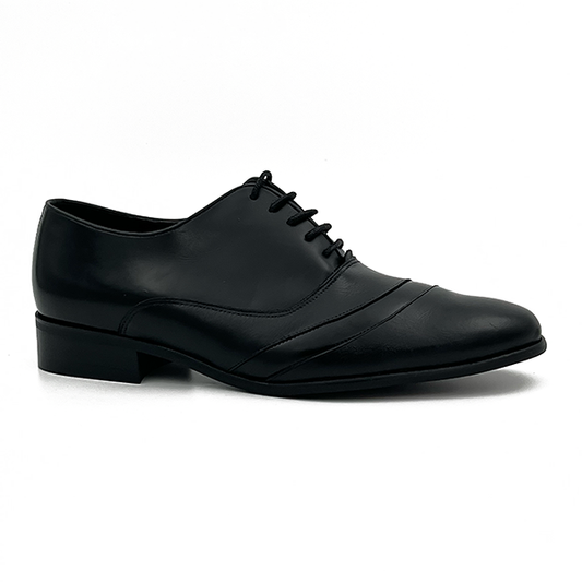 Pleated Look Vamp Leather Formal Shoe - 0747