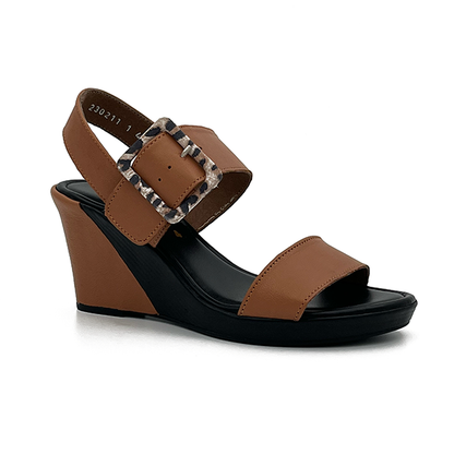 Medium High Wedge Open Toe With Buckle - 0761