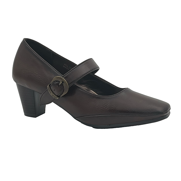 Low Heel Court With An Asymmetrical Strap - 0780