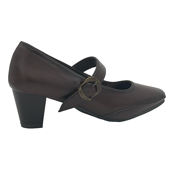 Low Heel Court With An Asymmetrical Strap - 0780