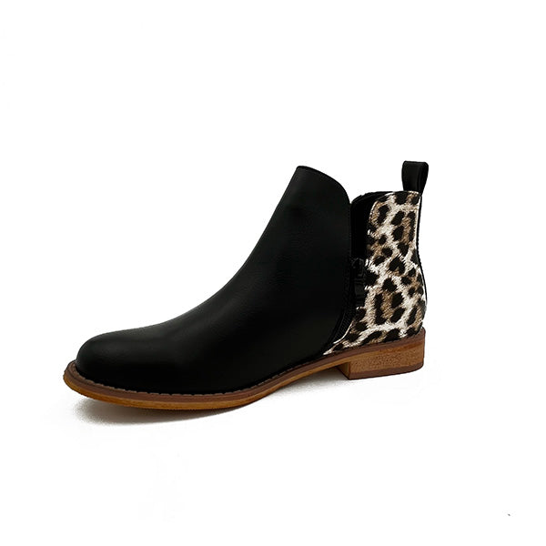 Two Toned (Animal Print) Ankle Boot - 0861